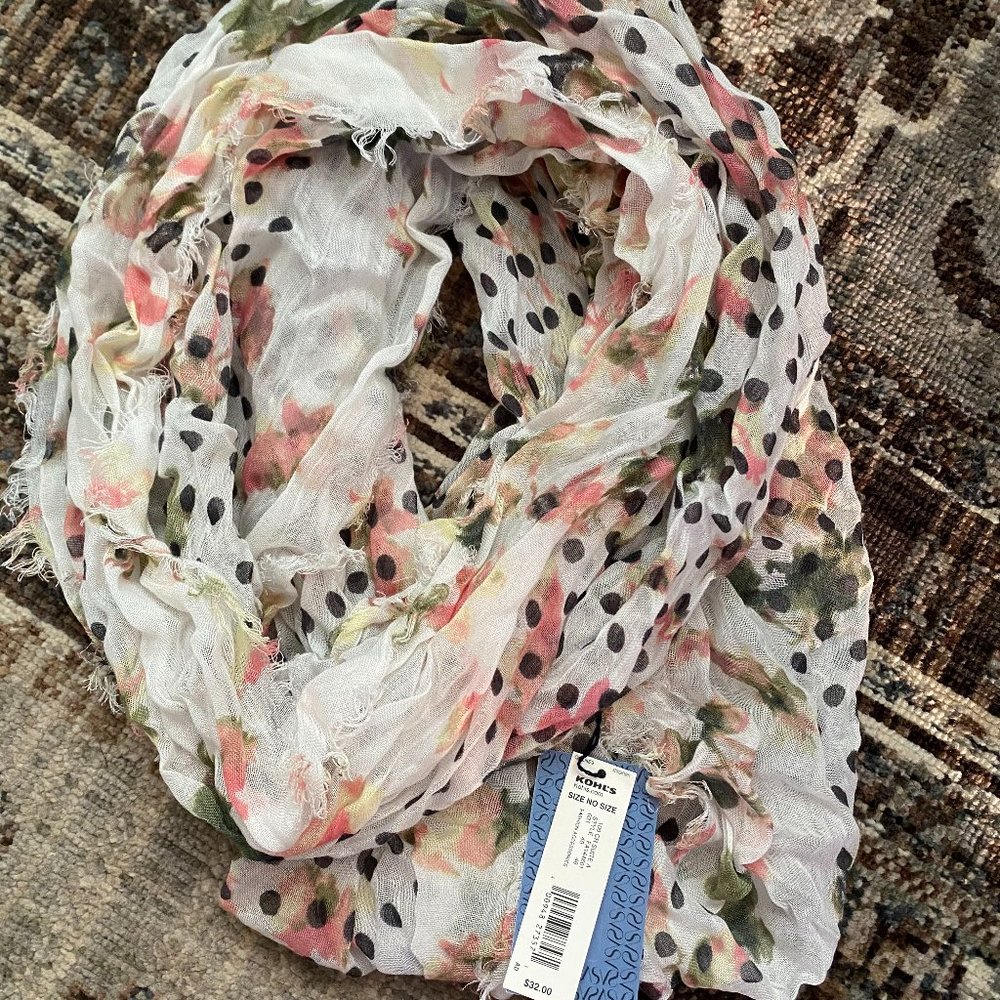 Floral Polka Dot Infinity Scarf